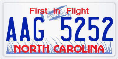 NC license plate AAG5252