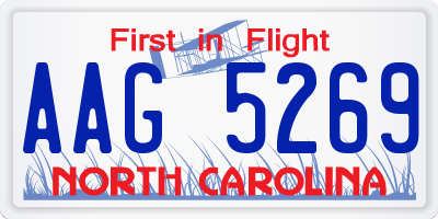 NC license plate AAG5269