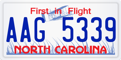 NC license plate AAG5339