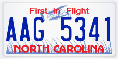 NC license plate AAG5341