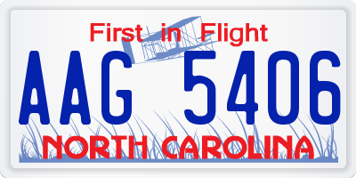 NC license plate AAG5406