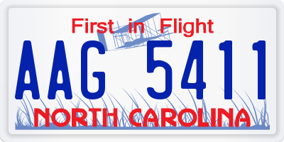 NC license plate AAG5411