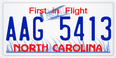 NC license plate AAG5413