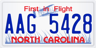NC license plate AAG5428
