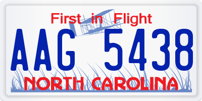 NC license plate AAG5438
