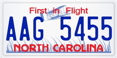 NC license plate AAG5455