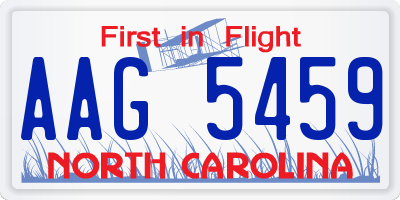 NC license plate AAG5459