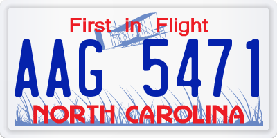 NC license plate AAG5471