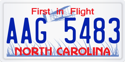 NC license plate AAG5483