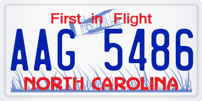 NC license plate AAG5486