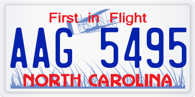 NC license plate AAG5495