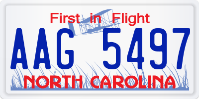 NC license plate AAG5497