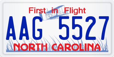 NC license plate AAG5527