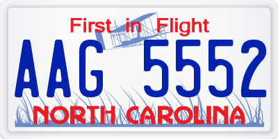 NC license plate AAG5552