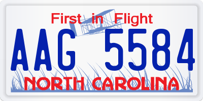 NC license plate AAG5584