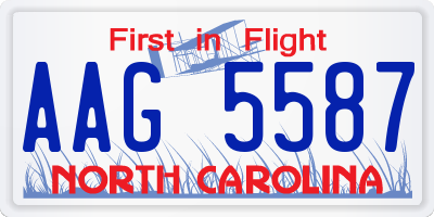 NC license plate AAG5587