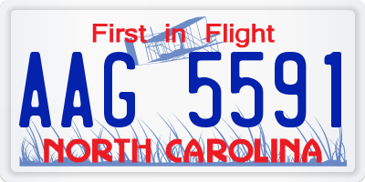 NC license plate AAG5591