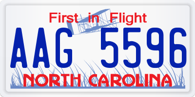 NC license plate AAG5596