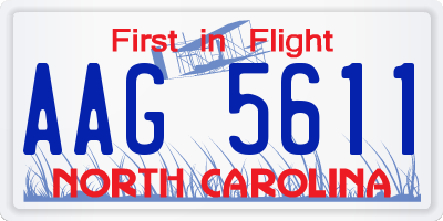 NC license plate AAG5611