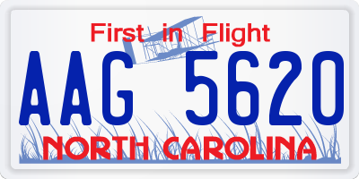 NC license plate AAG5620