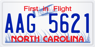 NC license plate AAG5621