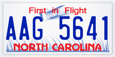 NC license plate AAG5641