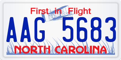 NC license plate AAG5683