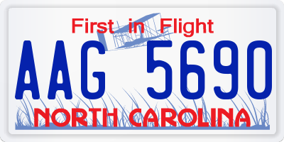 NC license plate AAG5690