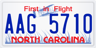 NC license plate AAG5710