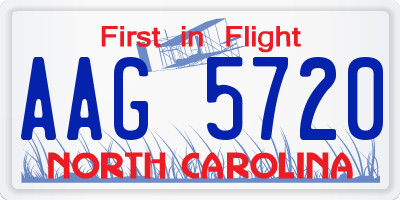 NC license plate AAG5720