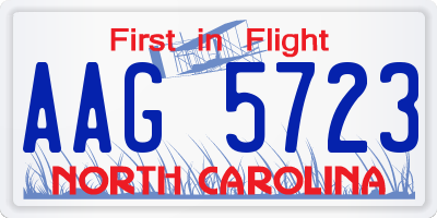 NC license plate AAG5723