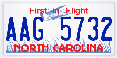 NC license plate AAG5732