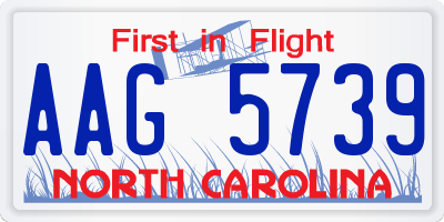 NC license plate AAG5739