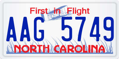 NC license plate AAG5749
