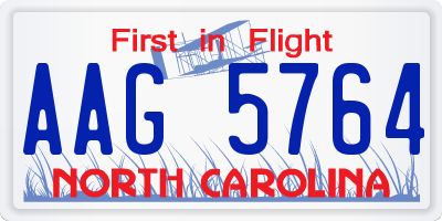 NC license plate AAG5764