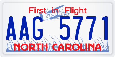 NC license plate AAG5771