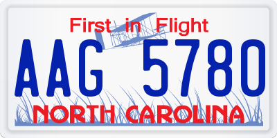 NC license plate AAG5780
