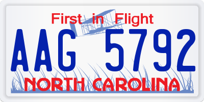 NC license plate AAG5792