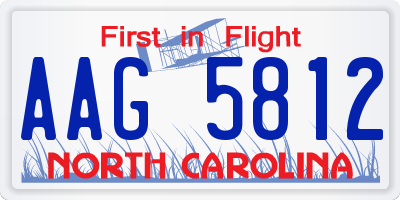 NC license plate AAG5812