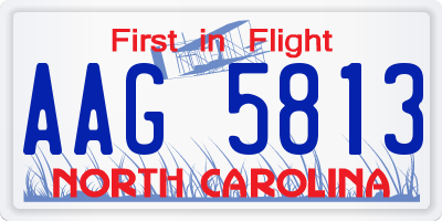 NC license plate AAG5813