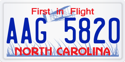 NC license plate AAG5820