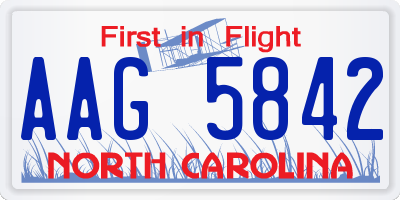 NC license plate AAG5842