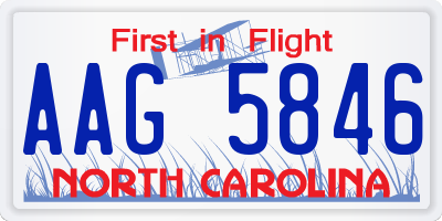 NC license plate AAG5846