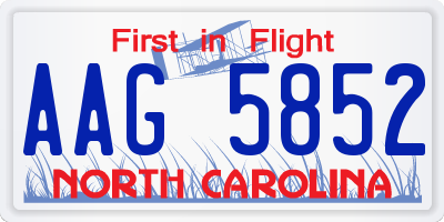 NC license plate AAG5852