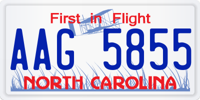 NC license plate AAG5855