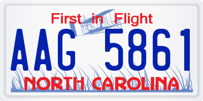 NC license plate AAG5861