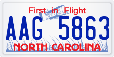 NC license plate AAG5863