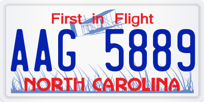 NC license plate AAG5889