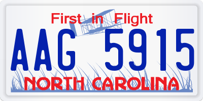 NC license plate AAG5915