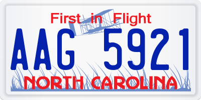 NC license plate AAG5921